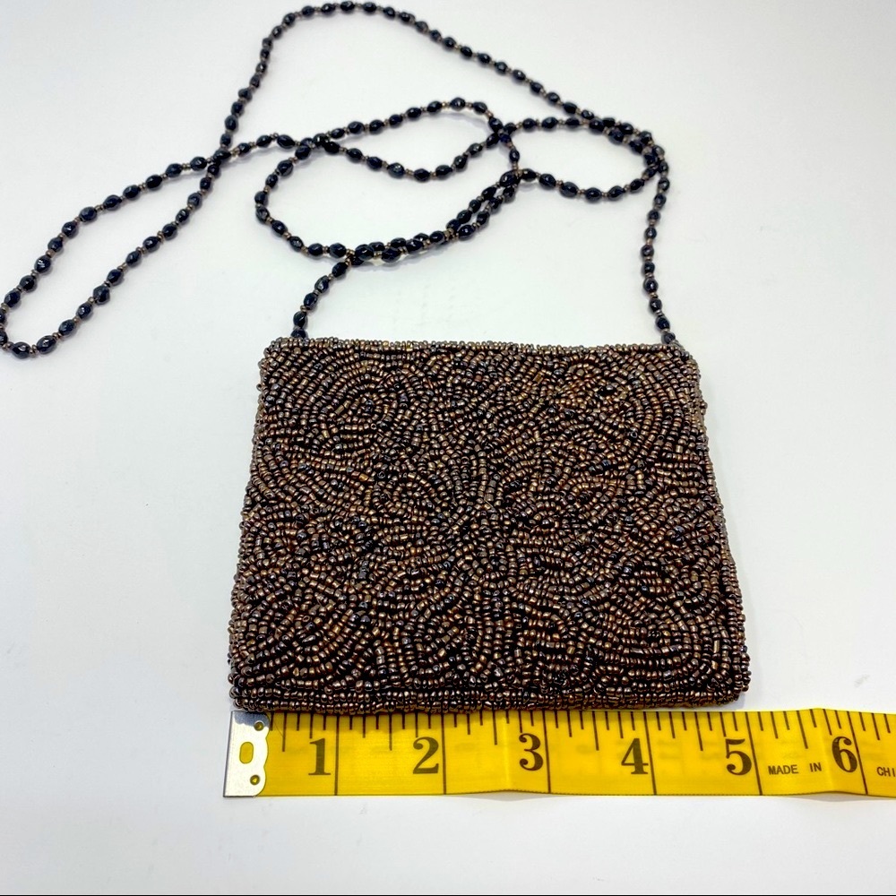 Moyna Beaded Bronze Mini Evening Crossbody Bag - Picture 7 of 10